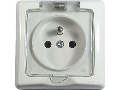 Zásuvka 230V/16A IP44 4FN 150 90.2101 bílá s průhledným krytem