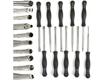 Sada 10ks klíčů k seřízení karburátorů v pouzdře MAR-POL