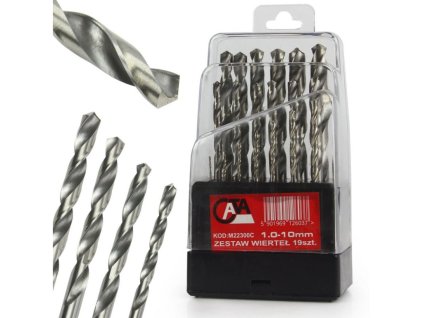 Sada univerzálních vrtáků na železo 1-10mm, 19ks CATA