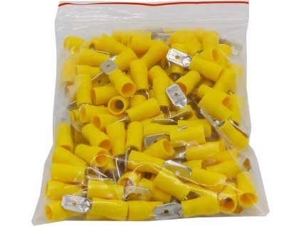 Faston-konektor 6,3mm žlutý pro kabel 4-6mm2, balení 100ks