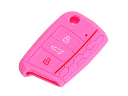 Silikonový obal na klíč VW, Škoda, Seat - Růžová | 3 tlačítkový