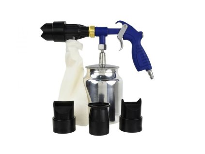 Pískovací pistole recirkulační 1l + trysky, abrazivní směs 1kg GEKO