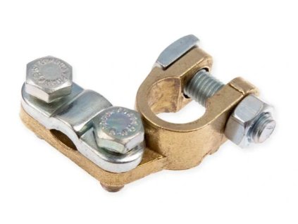 Bateriová svorka mosaz úzký pól minus