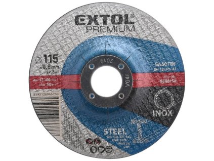 Kotouč řezný na ocel/nerez, 115x0,8x22,2mm EXTOL PREMIUM