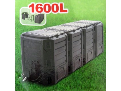 Čtyřdílný plastový kompostér 1600l, černý MODULE COMPOGREEN