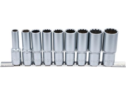 Sada nástrčných hlavic 1/2", dvanáctihran, 10 - 24 mm, 9 ks, BGS 5253