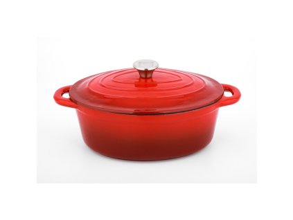 CS SOLINGEN Pekáč s poklicí litinový Xanten 37 x 22 cm červený CS-090975