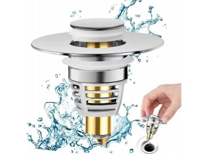 Umyvadlová zátka click clack nerezová