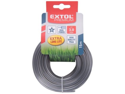 Struna žací do sekačky s jádrem, hvězdicový profil, 3,0mm, 15m, PA66 EXTOL PREMIUM