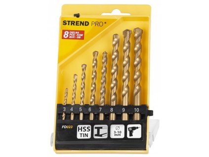 Sada vrtáku do zdiva F0056, 8-dílna, 3-10mm, TiN