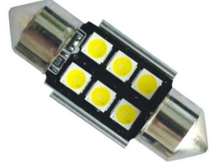 Žárovka LED SV8,5-8 sufit, 12-24V, 6xLED3030, bílá, CANBUS, délka 36mm