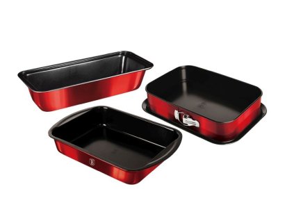 BERLINGERHAUS Sada pečicích forem s titanovým povrchem 3 ks Burgundy Metallic Line BH-7632