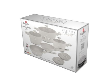 BERLINGERHAUS Sada nádobí s titanovým povrchem 10 ks Sahara Marble Collection BH-8400