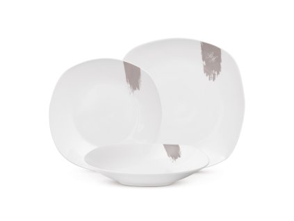 BERLINGERHAUS Jídelní sada talířů 18 ks Taupe Collection bílá-šedá BH-10202