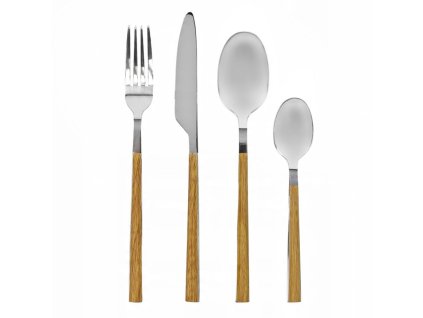 HIT Sada příborů 16 ks dřevo / nerez HT-22081576