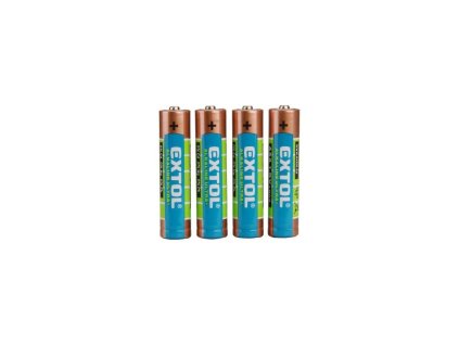 Baterie alkalické EXTOL ENERGY ULTRA +, 4ks, 1,5V AAA (LR03), EXTOL ENERGY