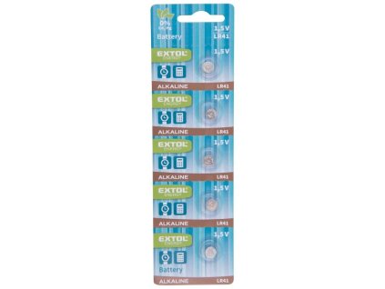 Baterie alkalické, 5ks, 1,5V (LR41) EXTOL ENERGY