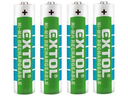 Baterie nabíjecí, 4ks, AAA (HR03), 1,2V, 1000mAh, NiMh EXTOL ENERGY
