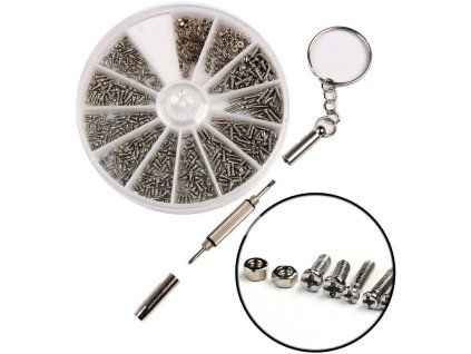 Šroubky a matičky M1-M1,6 sada 600ks, včetně šroubováku