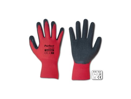 Pracovní rukavice velikost 8", červeno-černé PERFECT GRIP RED