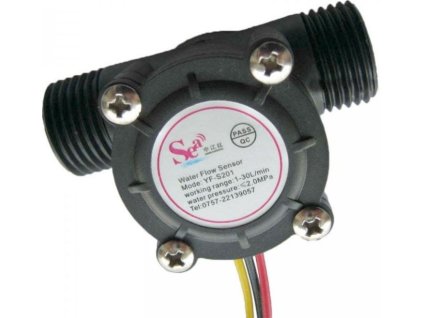Průtokoměr YF-S201 1/2” 1-30l/min pro Arduino