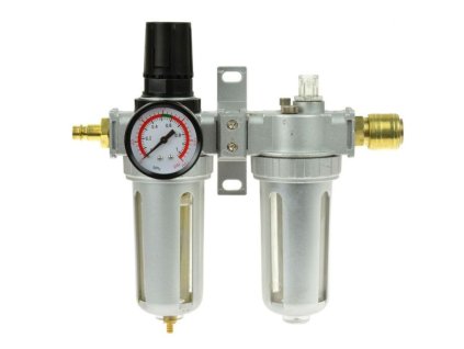 Regulátor tlaku s filtrem, manometrem a přim. oleje 1/2" GEKO