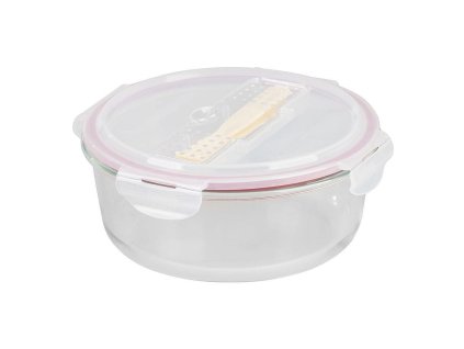 Dóza MagicHome kulatá skleněná s příborem Clip, 1200ml