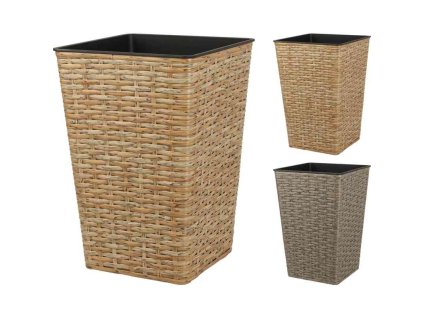 PROGARDEN Květináč čtvercový 24 x 35 cm polyratan hnědá KO-VM3000080hned