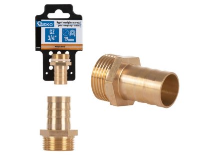 Hadičník mosazný 19mm s vnějším závitem 3/4" GEKO