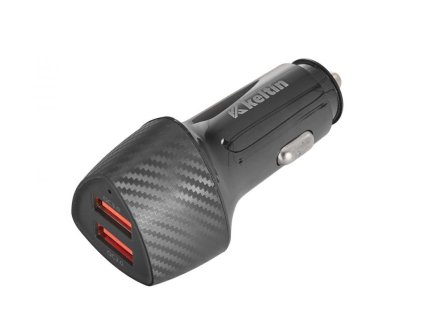 Nabíječka do auta s funkcí rychlého nabíjení 2xUSB QC3, 0,36W, 7,2A KELTIN