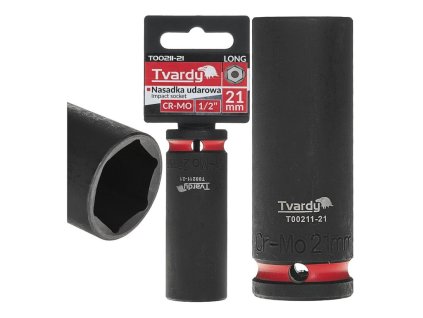 Rázová nástrčná hlavice prodloužená 1/2", 21 mm, CrMo - TVARDY