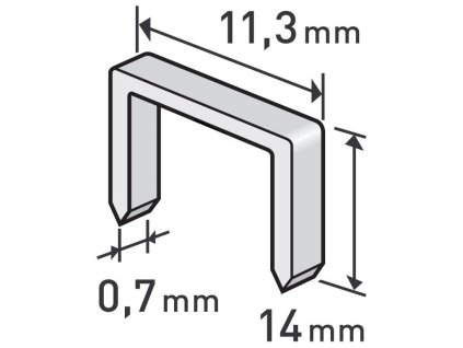 Spony, balení 1000ks, 14mm, 11,3x0,52x0,70mm, EXTOL PREMIUM