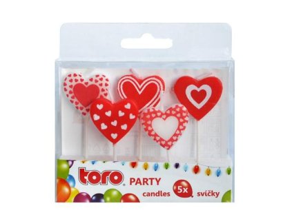 Svíčky zapichovací SRDCE 5ks  TORO