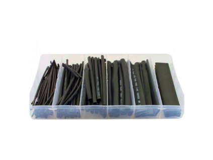 Smršťovací bužírky, černé, sada 100ks KRAFT&DELE