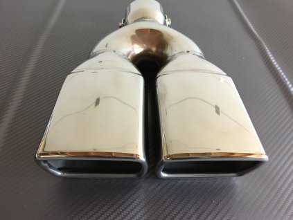 Koncovka výfuku dvojitá - nerez ocel