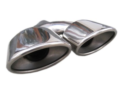 Koncovka výfuku dvojitá oválná - nerez ocel
