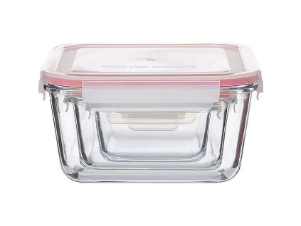 Dóza čtvercová MagicHome, borosilikátové sklo/PP, Clip, sada 3ks