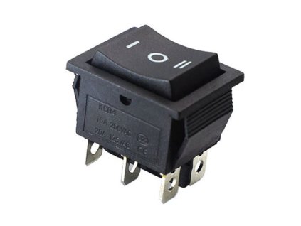 Přepínač kolébkový KCD4, ON-OFF-ON 2p.250V/16 I-O-II