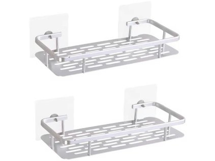 Nerezová police sprchová, 2ks