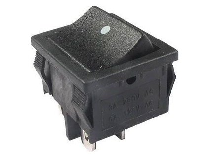 Tlačítko kolébkové MRS-211, OFF-(ON) 2pol.250V/6A černé