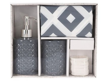 HOMESTYLING Koupelnové doplňky sada 3 ks šedá KO-CY2210590seda