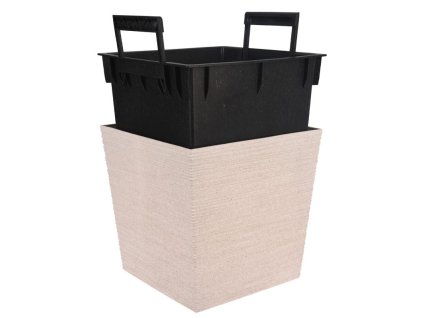 PROGARDEN Květináč s obalem čtvercový 24 cm bílá KO-Y89300410