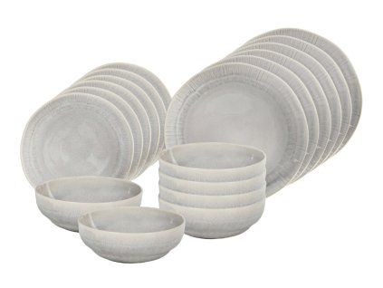 HIT Jídelní sada talířů 18 ks Earth šedá HT-24327373