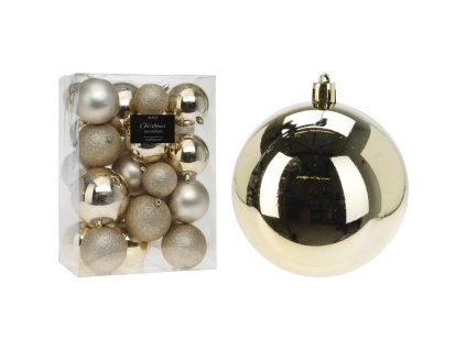 HOMESTYLING Vánoční ozdoby koule sada 26 ks šampaň KO-CAN302050