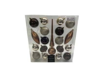 HOMESTYLING Vánoční ozdoby sada 19 ks jantarová KO-CAN305240