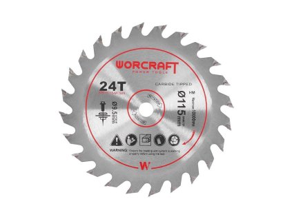 Kotouč pilový Worcraft CMCS-S20LiB, 115x9,5 mm, 24T