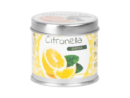 Svíčka Citronella repelent, plechová dóza, 50g, 55x55mm