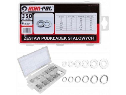 Ocelová podložka, sada 350ks MAR-POL