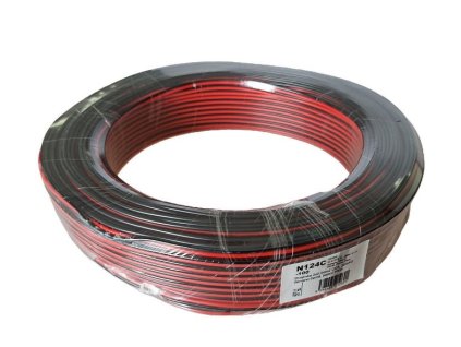 Dvojlinka 2x0,5mm2 CCA, 20AWG červeno-černá, balení 100m