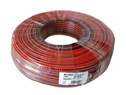 Dvojlinka 2x0,75mm2 CCA18AWG červeno-černá, balení 100m